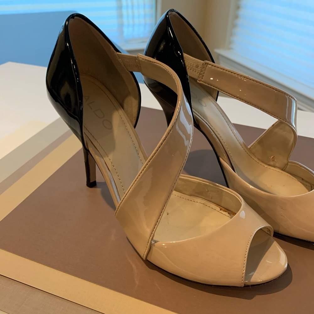 ALDO Black and Nude Strap Heel